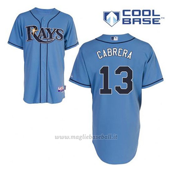 Maglia Baseball Uomo Tampa Bay Rays Asdrubal Cabrera 13 Blu Alterner Cool Base